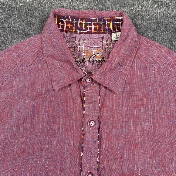 Robert Graham Other - Robert Graham 100% Linen Flip Cuff Short Sleeve Button Shirt Mens Small Designer